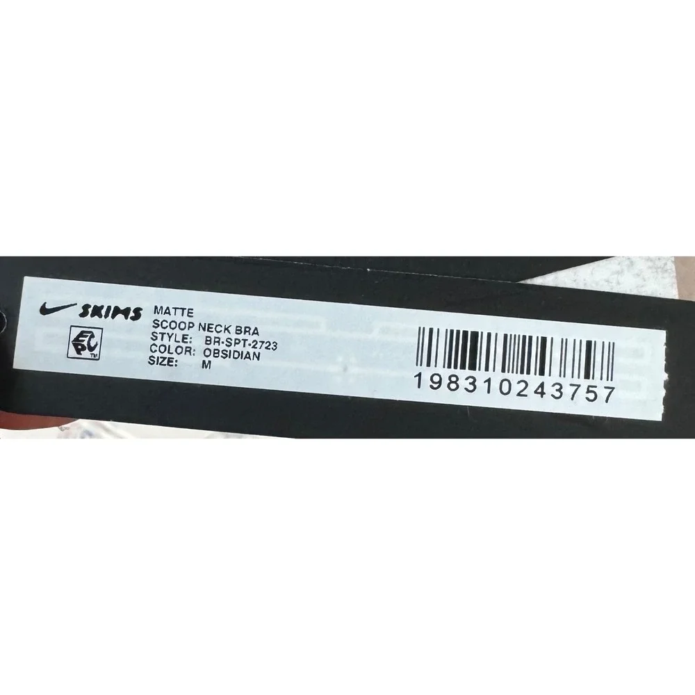 Nike x SKIMS Matte Scoop Neck Bra Obsidian Black BR-SPT-2723 Mens Size M NWT - Picture 3 of 3